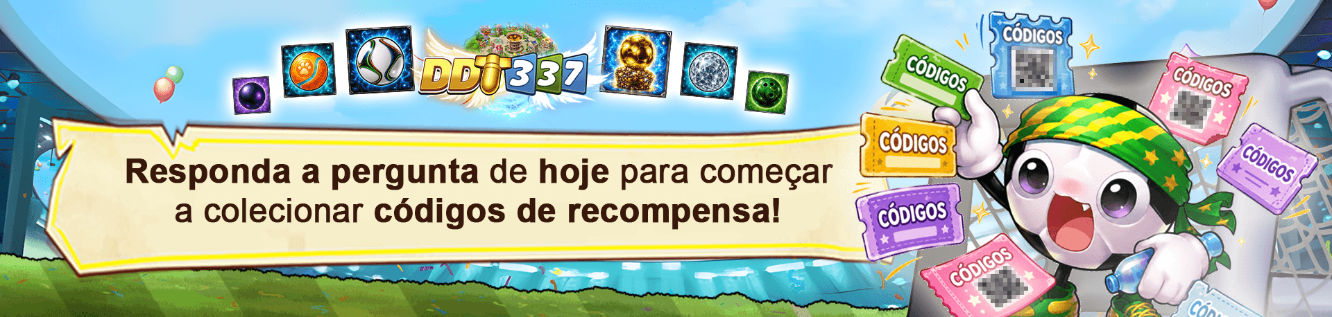 Responda a pergunta de hoje para começar a colecionar códigos de recompensa